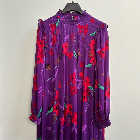 NWT Calvin Klein Floral Print Mock Neck Trapeze Dress, Size 16W - Picture 2 of 9